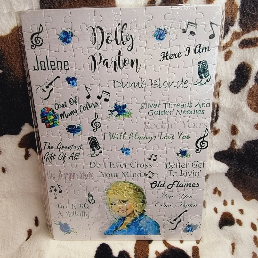 Dolly Parton Greatest Hits Handmade Custom 120 Piece Jigsaw Puzzle